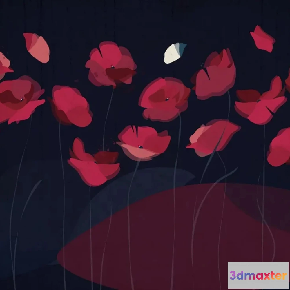 1679434 - Officinarkitettura - Wallpaper Happy Poppy 3D Max