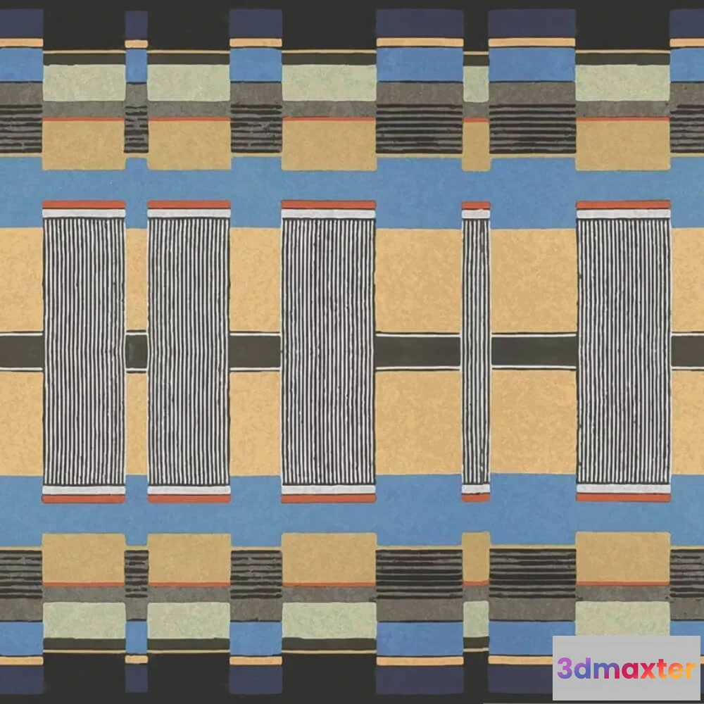 1679456 - Officinarkitettura - Wallpaper Intrecci Blu 3D Max