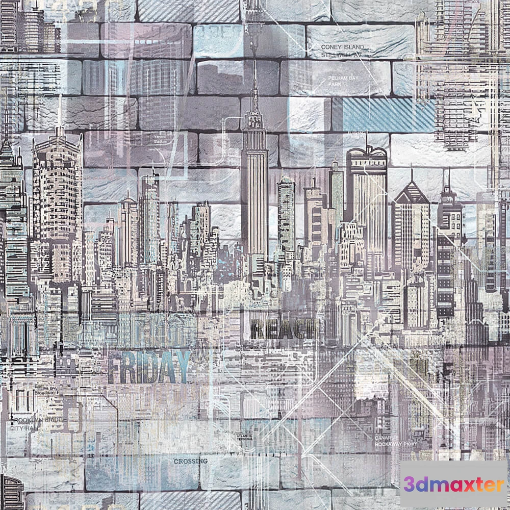 1680206 - PALITRA - Wallpaper Manhattan 3D Max