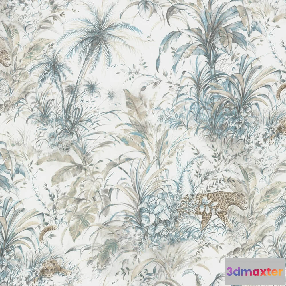 1680488 - PALITRA - Wallpaper 3 Leopards Top Velvet 3D Max