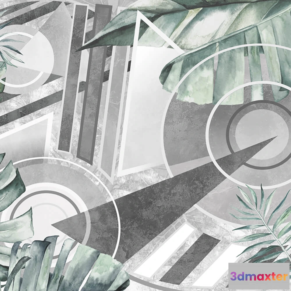 1680538 - Perspektiva - Wallpaper Geometric leaves 3D Max