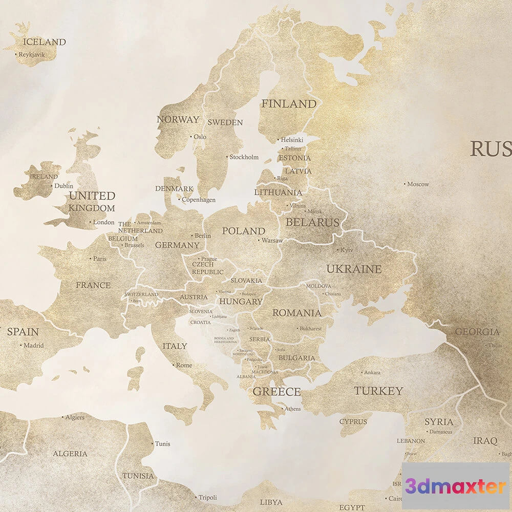 1680558 - Perspektiva - Europe map 3D Max