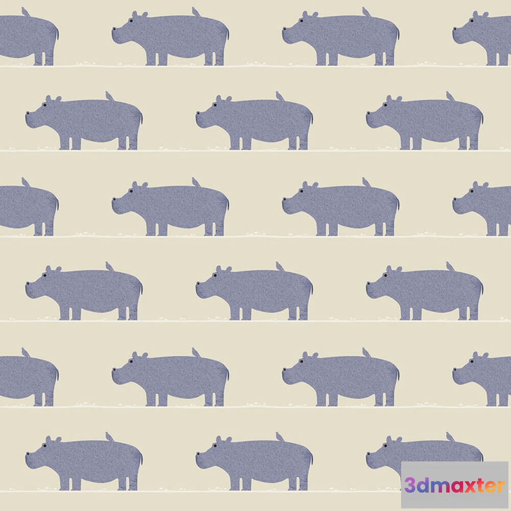 1681466 - ROCK AND WALL - Wallpaper Purple hippopotamus 3D Max