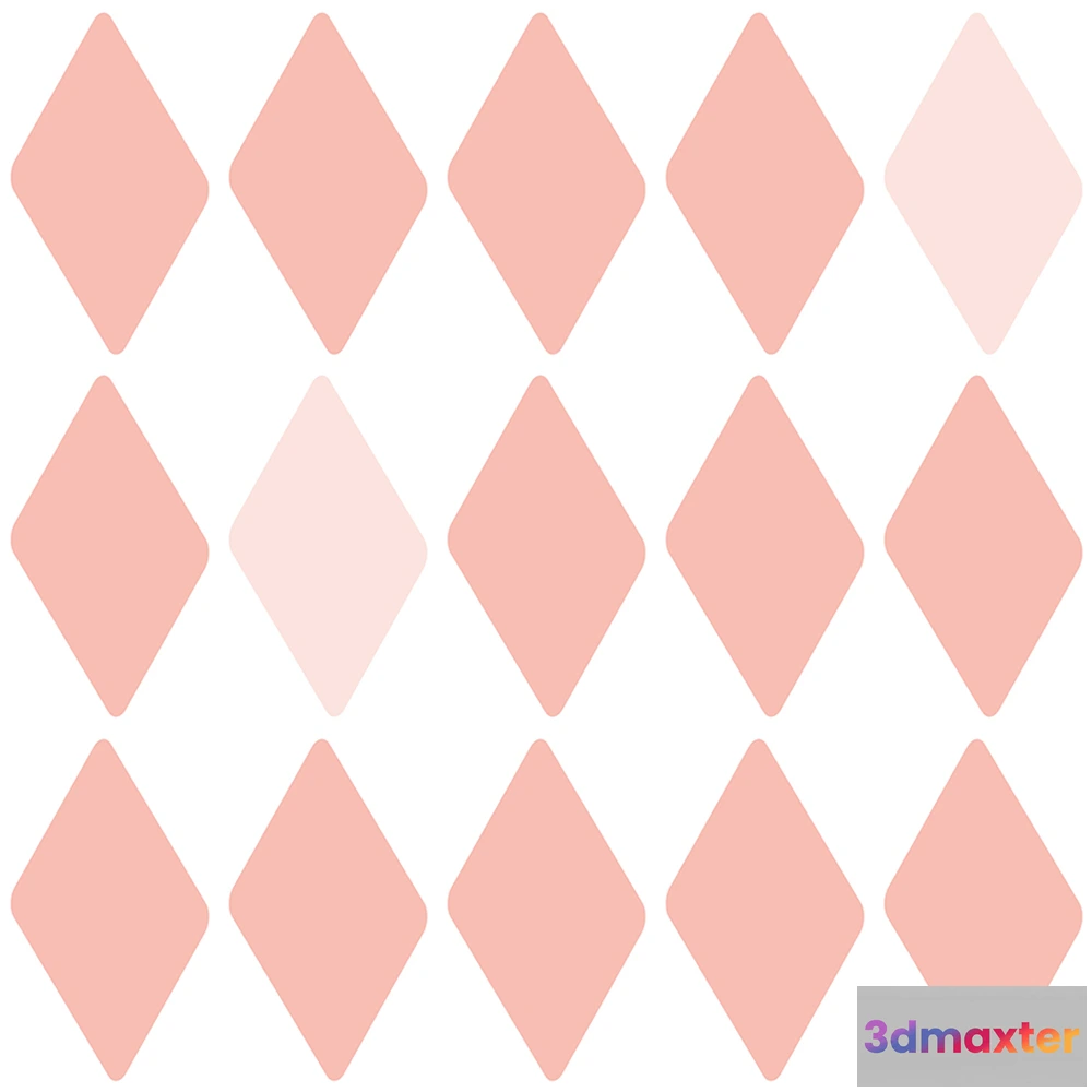 1681470 - ROCK AND WALL - Wallpaper Coral rhombuses 3D Max