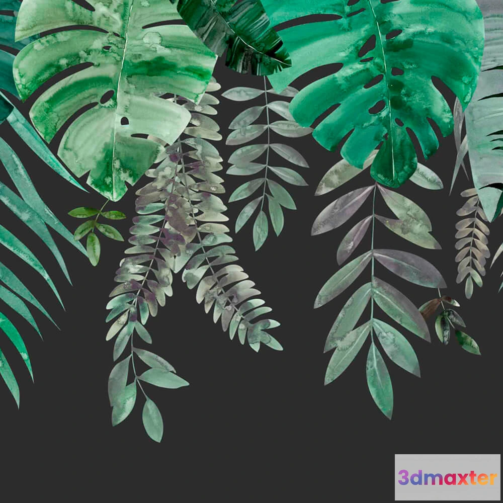 1681478 - ROCK AND WALL - Wallpaper Tropical forest 3D Max