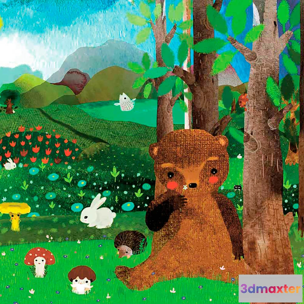 1681518 - ROCK AND WALL - Wallpaper Fairytale forest 3D Max