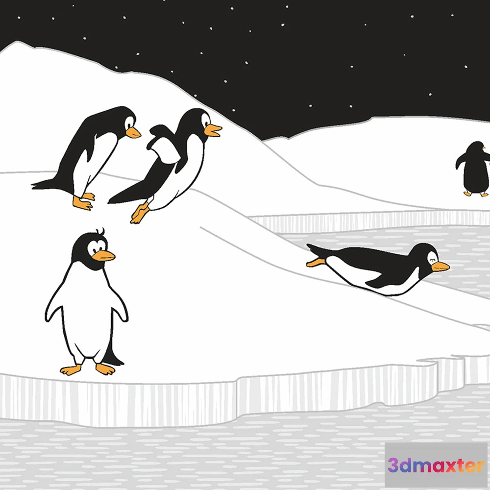 1681526 - ROCK AND WALL - Wallpaper Penguins 3D Max