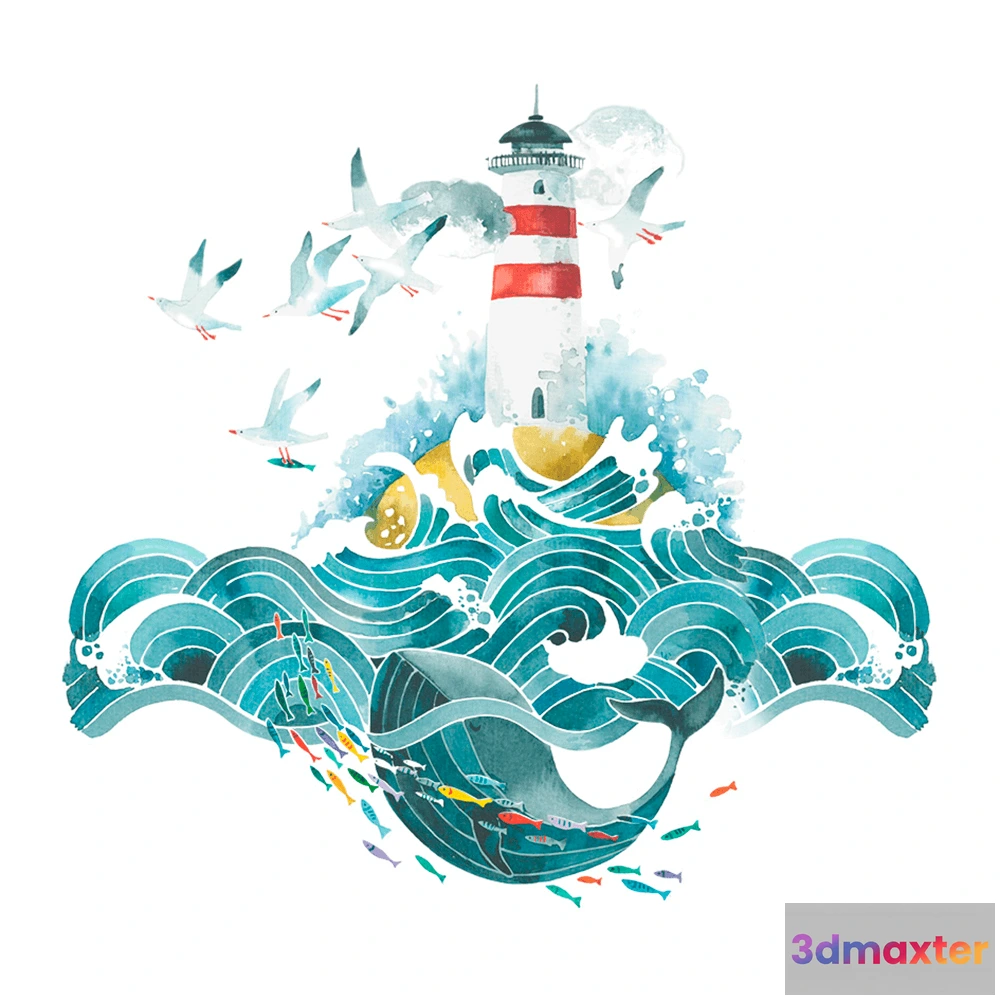 1681562 - ROCK AND WALL - Wallpaper Lighthouses 3D Max