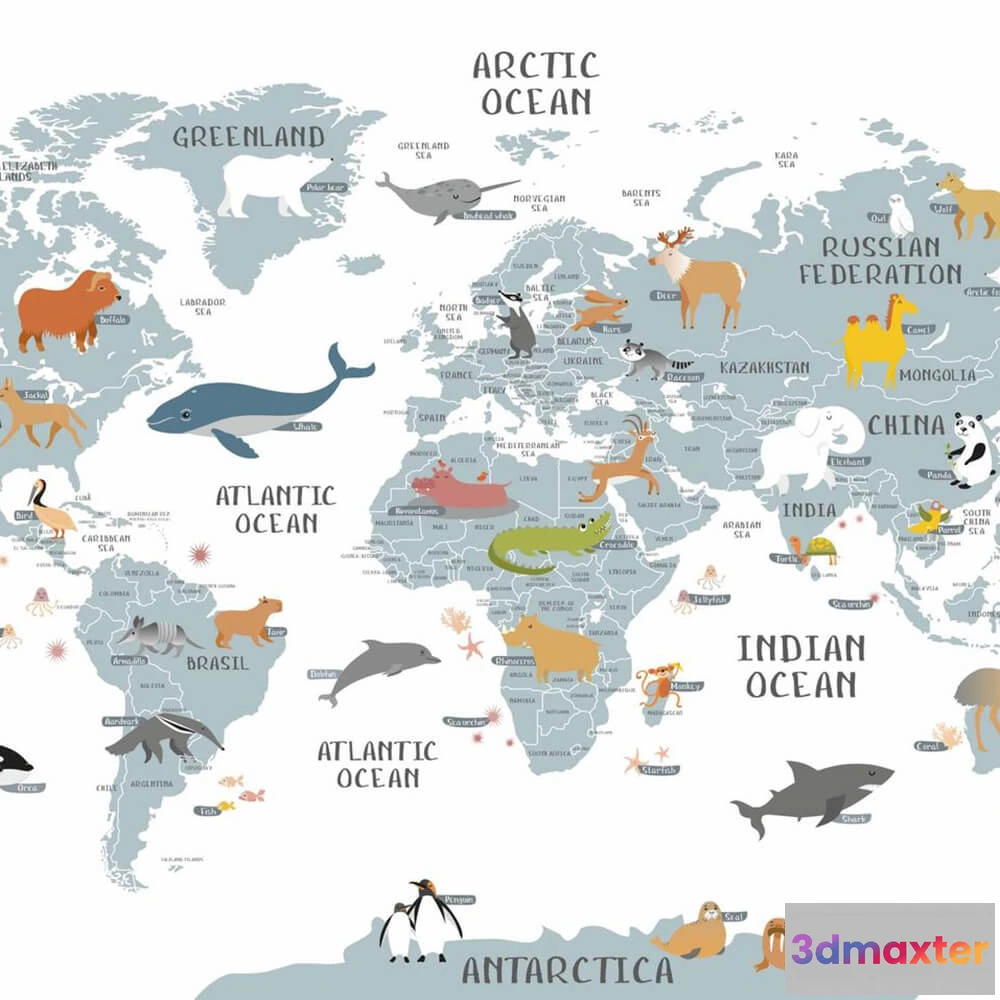 1681600 - ROCK AND WALL - Wallpaper World map 3D Max