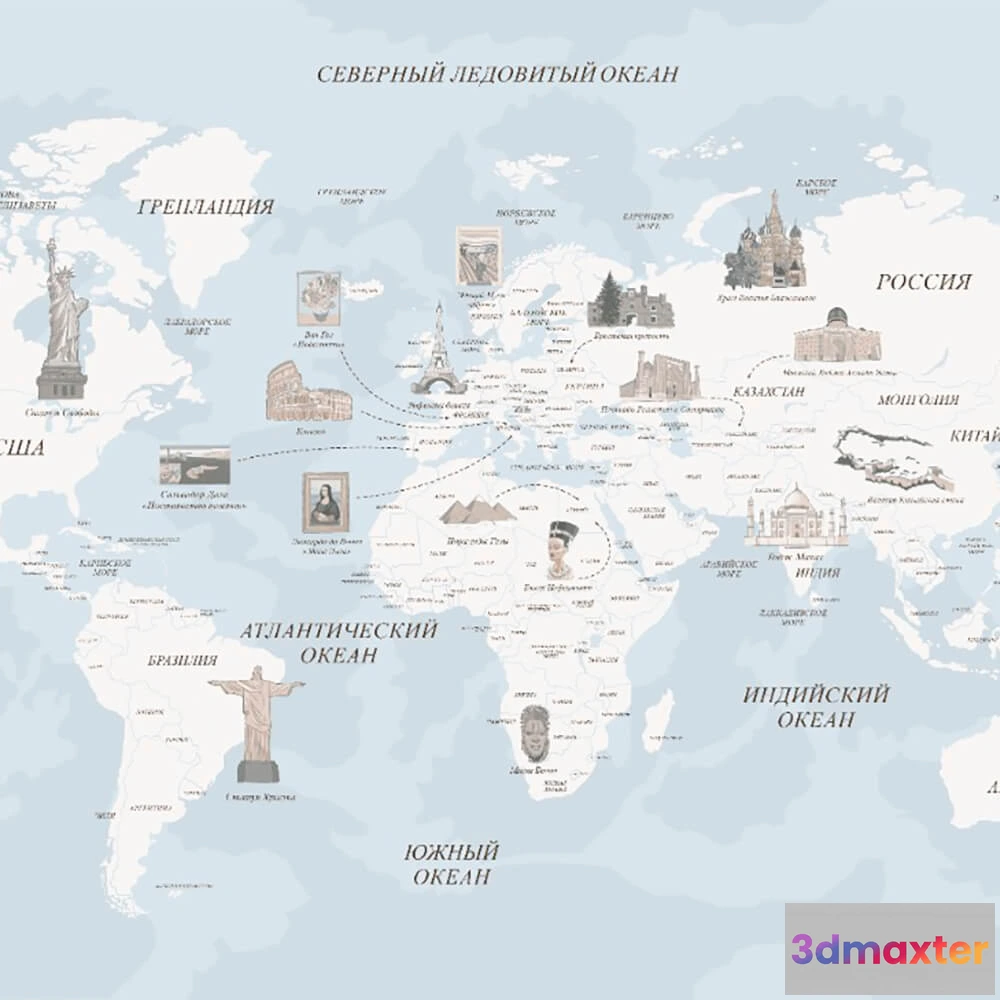 1681650 - ROCK AND WALL - Wallpaper Art Critic’s World Map 3D Max