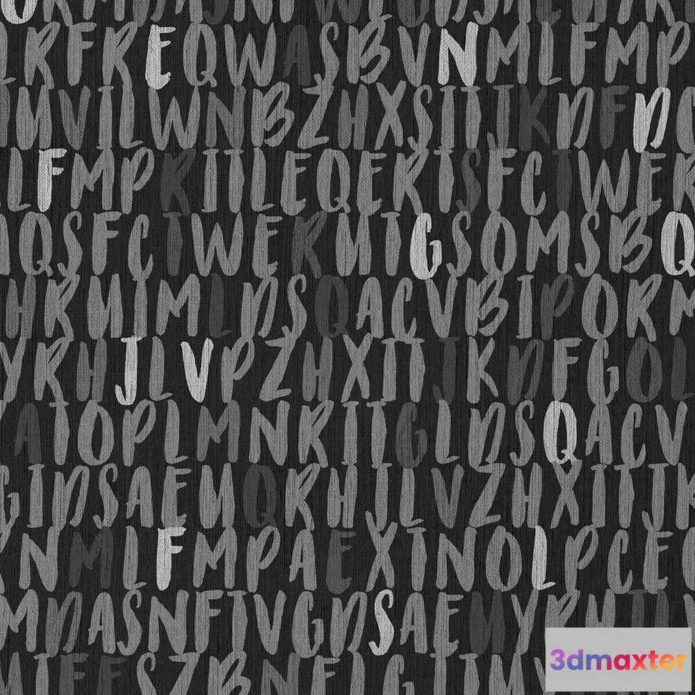 1681972 - Spaghetti Wall  - Wallpaper Alphabet WPN 117 3D Max