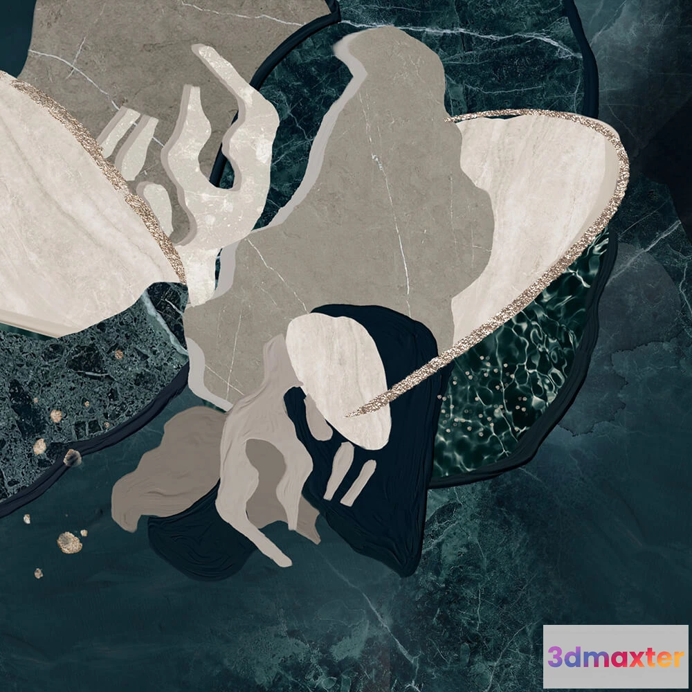 1682102 - Studijo Wallart - Wallpaper Marble flower 3D Max