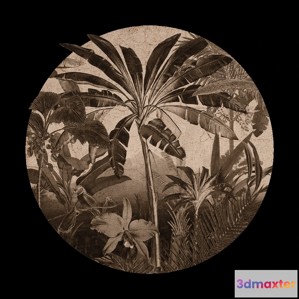 1683756 - Wall Art - Wallpaper Robinson Rust round 3D Max