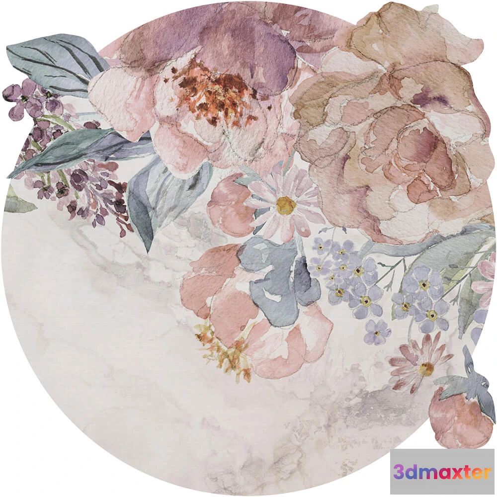 1683772 - Wall Art - Wallpaper Nettare round 3D Max