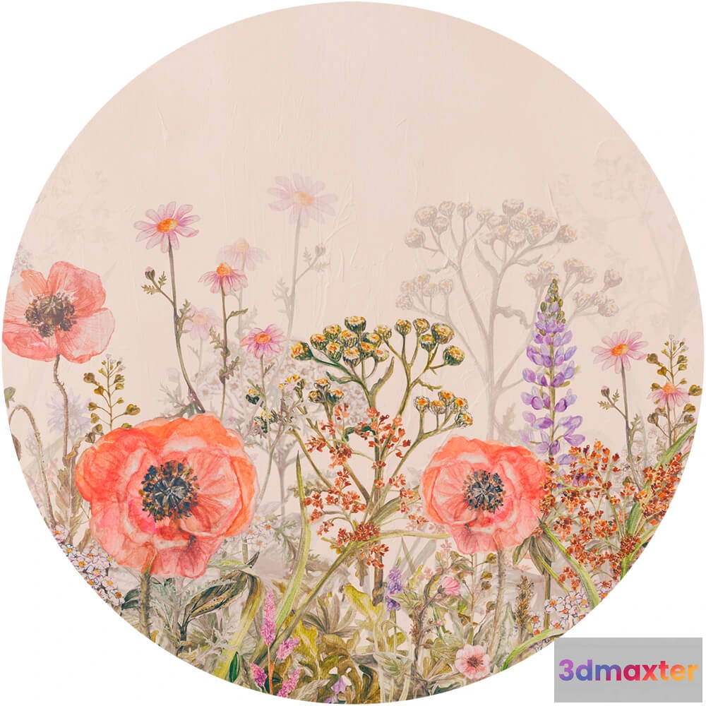 1683784 - Wall Art - Wallpaper Primavera round 3D Max