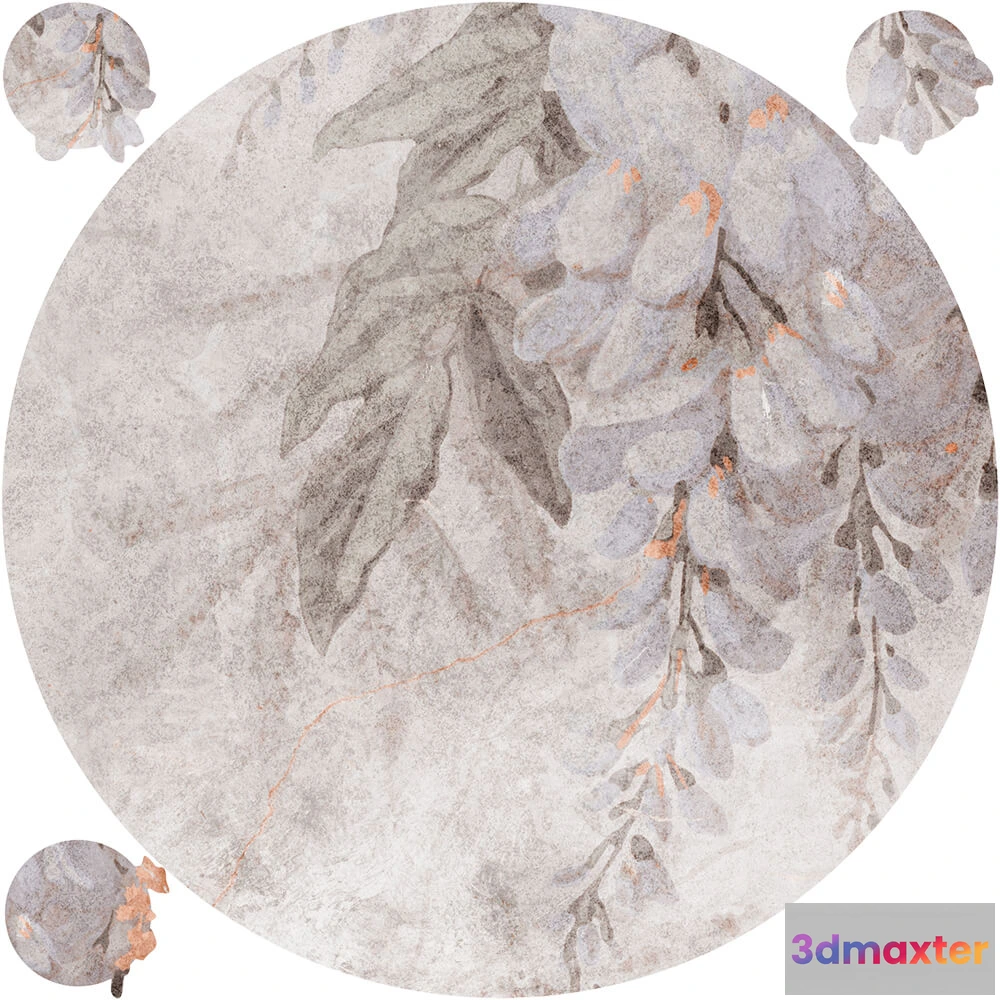 1683800 - Wall Art - Wallpaper Wisteria round 3D Max