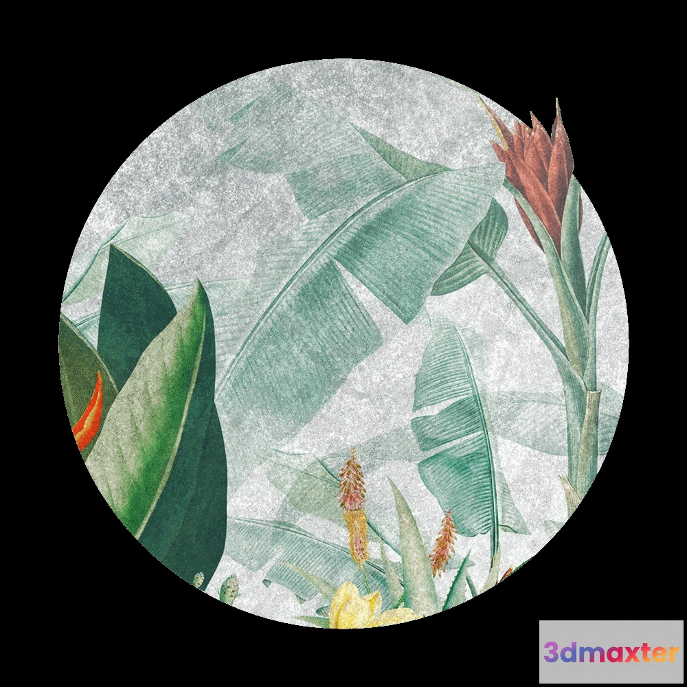 1683804 - Wall Art - Wallpaper Rainforest Vivid round 3D Max