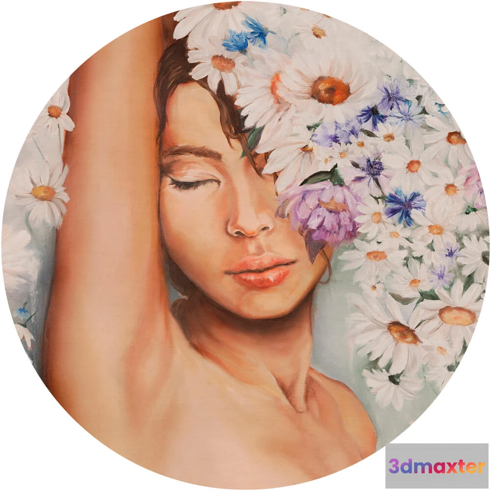 1683810 - Wall Art - Wallpaper Nymph 2 round 3D Max