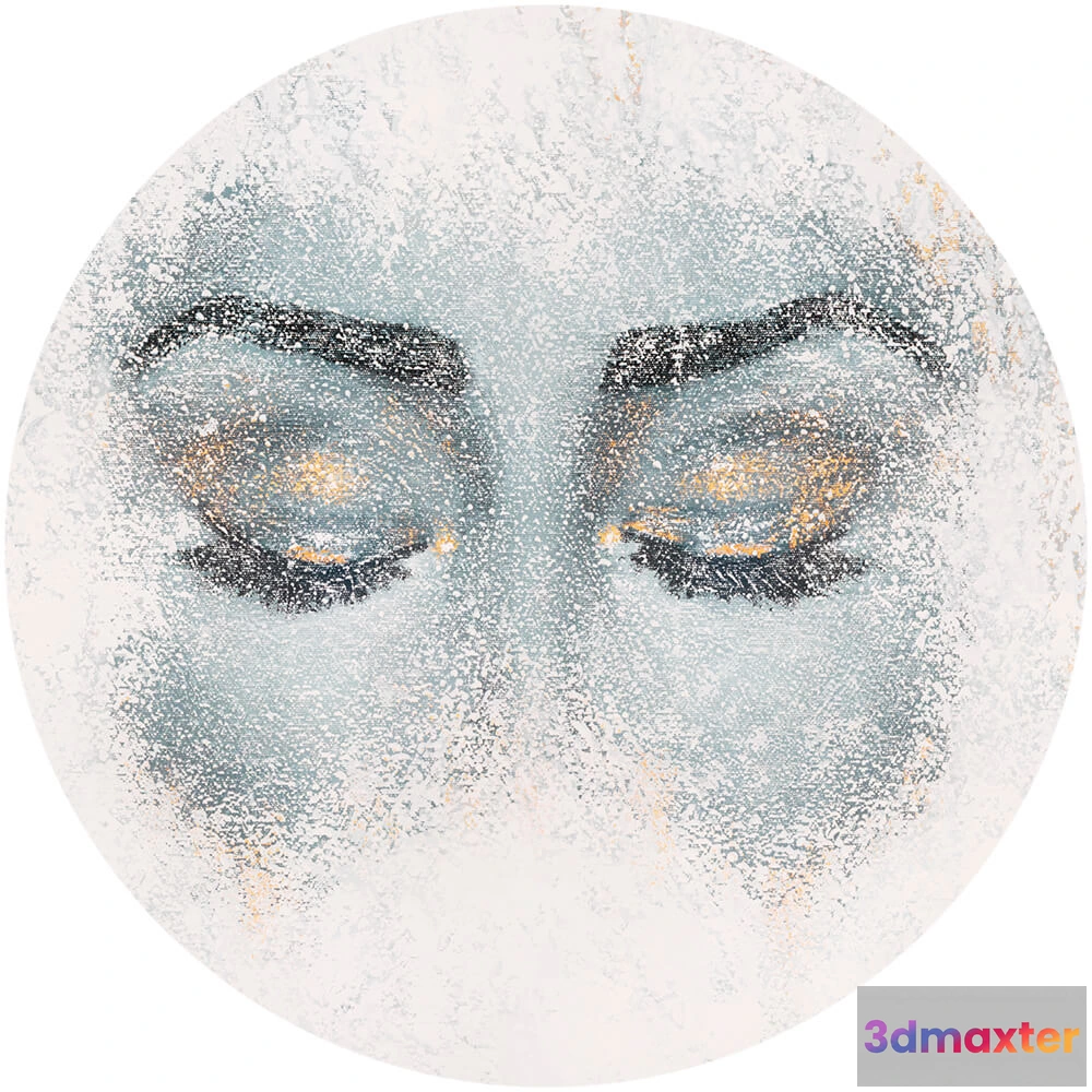 1683859 - Wall Art - Wallpaper Meditation round 3D Max