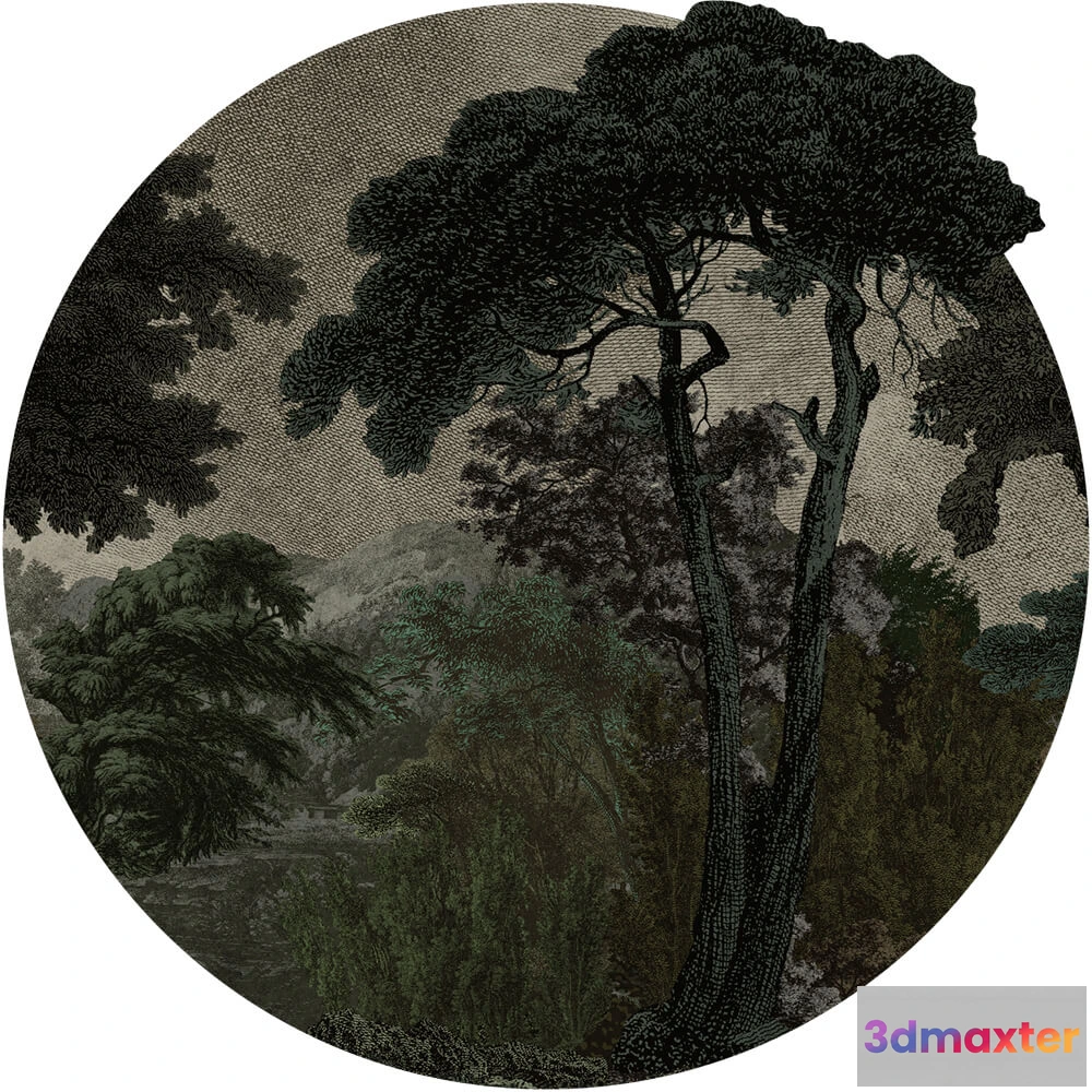 1683883 - Wall Art - Wallpaper Hood Dark round 3D Max