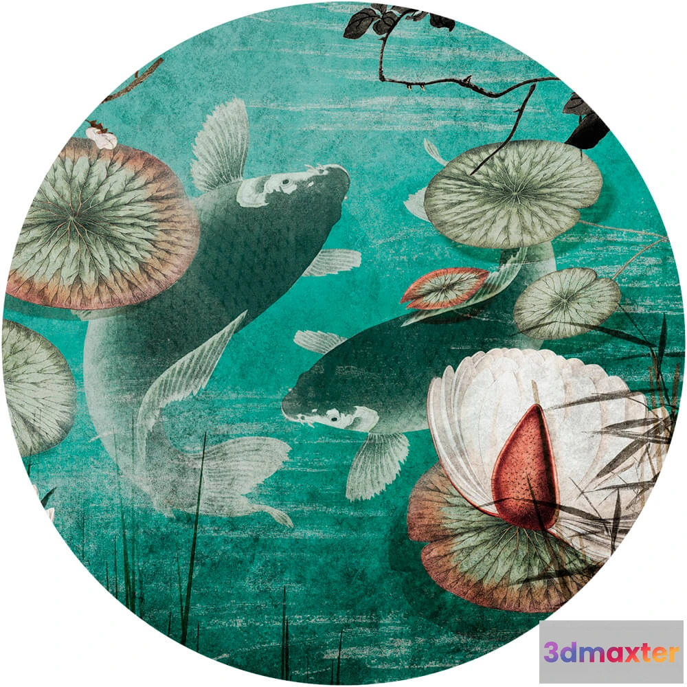 1683897 - Wall Art - Wallpaper Hanami round 3D Max