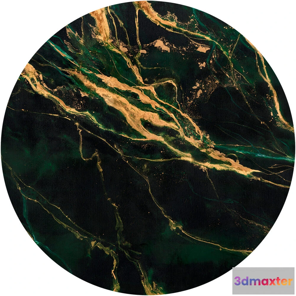 1683907 - Wall Art - Wallpaper Emerald round 3D Max