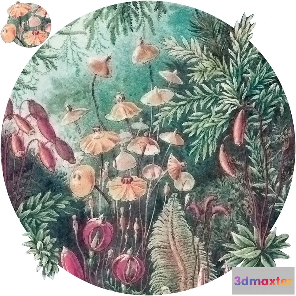 1683935 - Wall Art - Wallpaper Fairytale round 3D Max