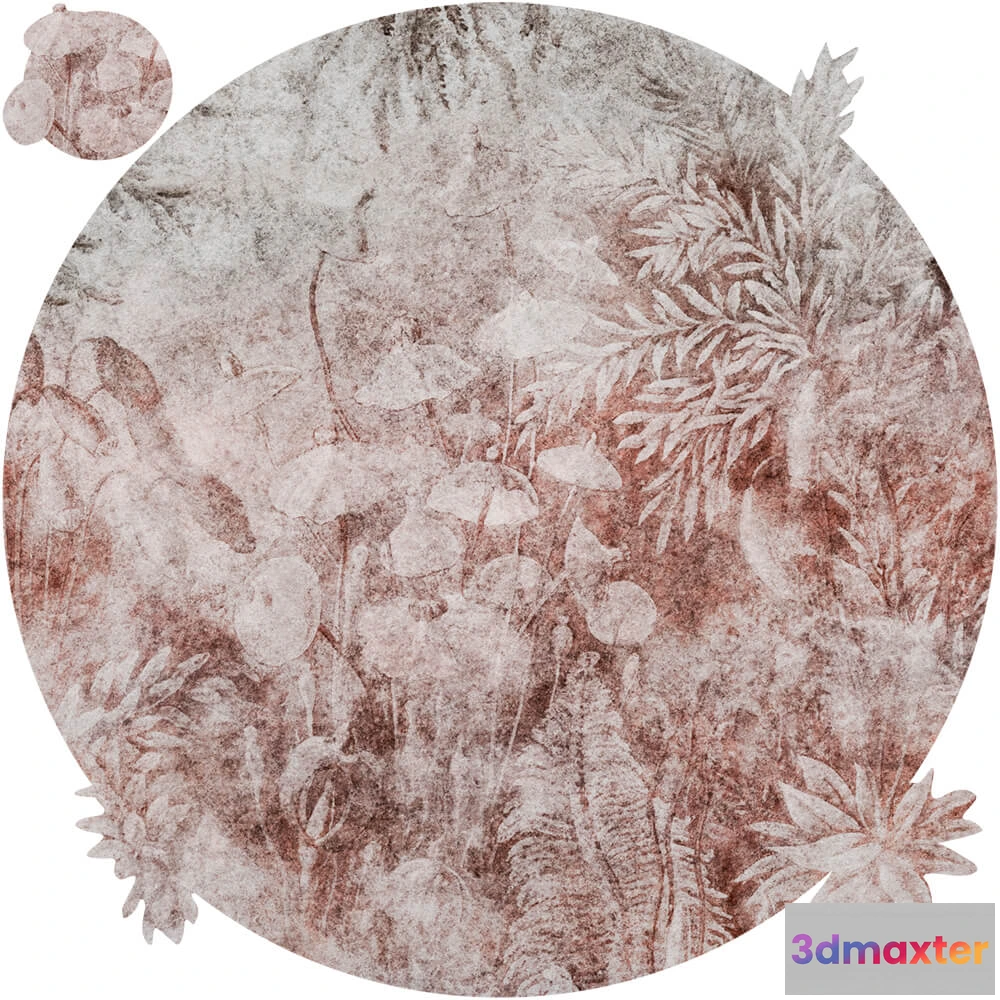 1683943 - Wall Art - Wallpaper Fairytale Rust  round 3D Max