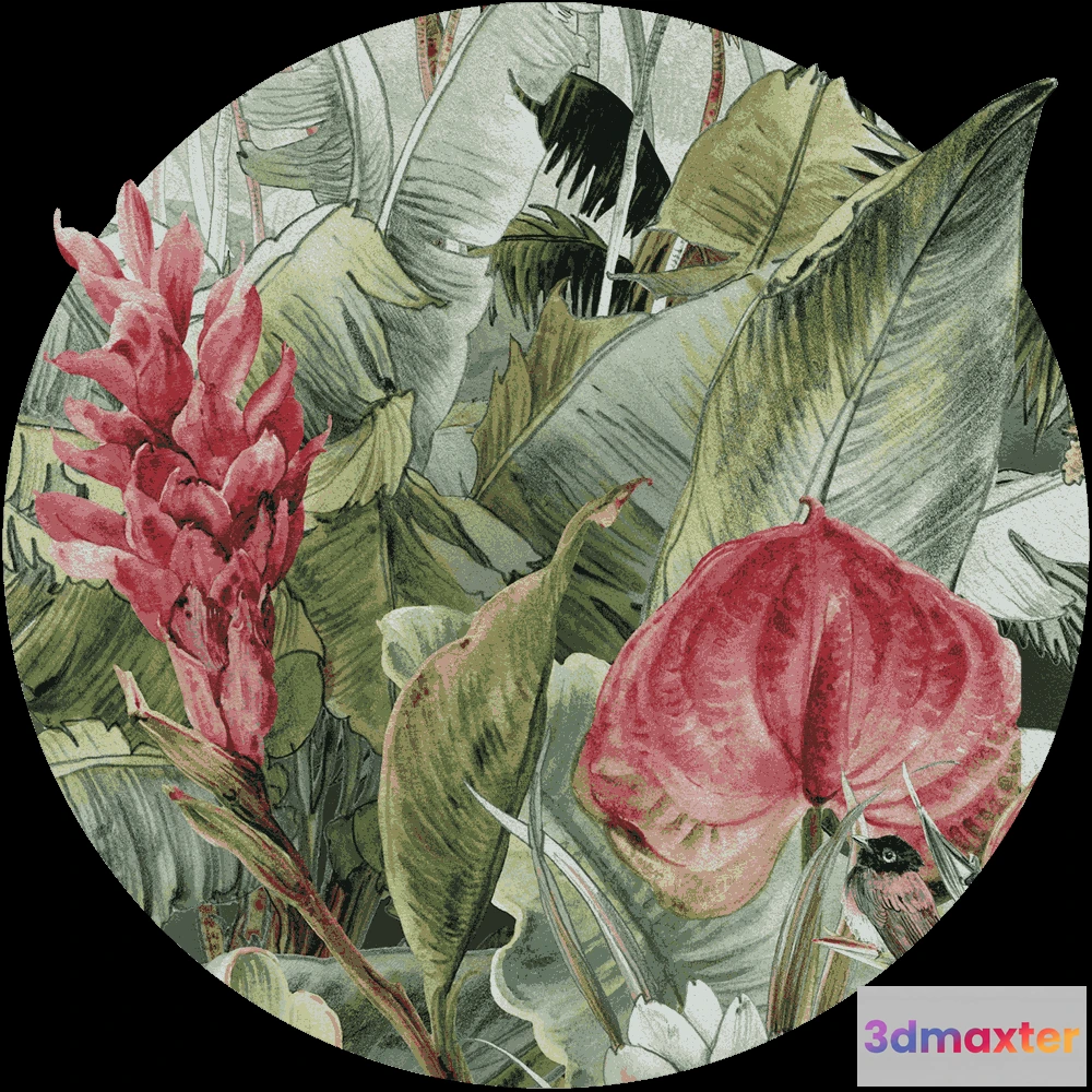 1683985 - Wall Art - Wallpaper Wonderland round 3D Max