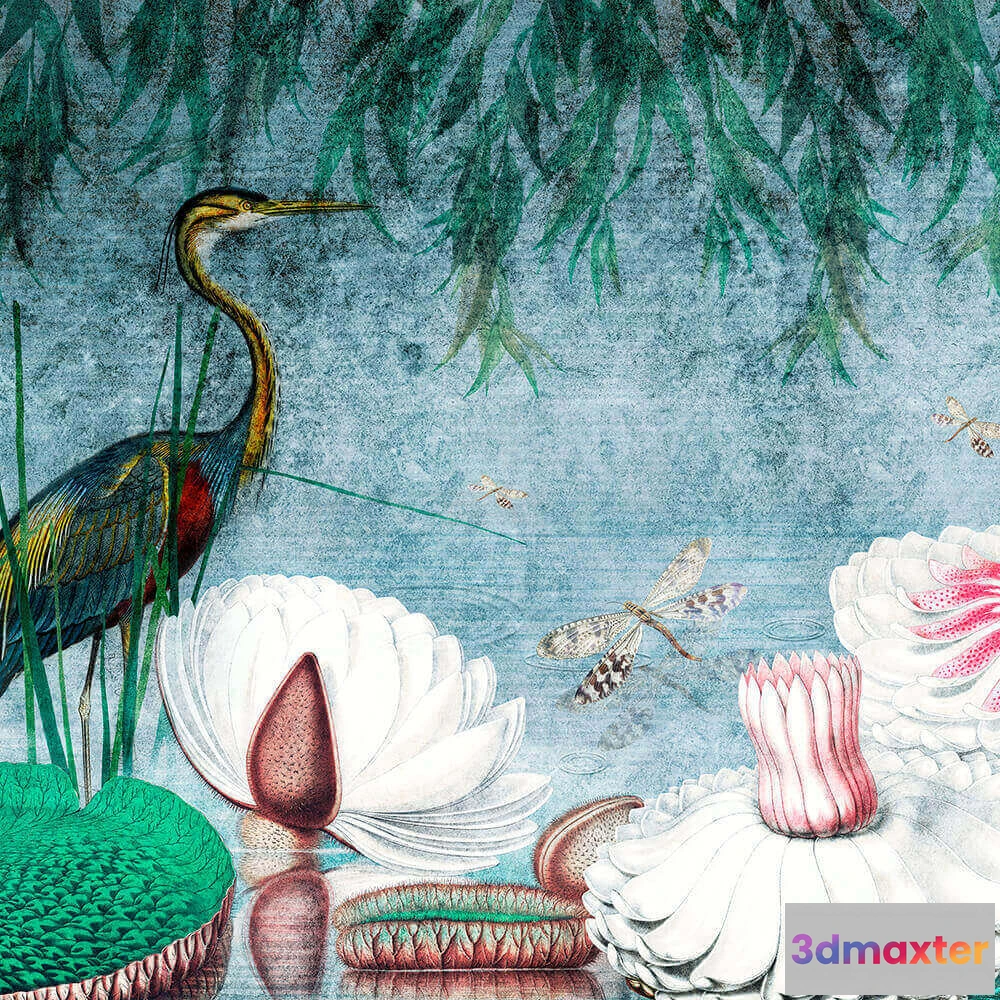 1684039 - Wall Art - Wallpaper Water Lily 3D Max