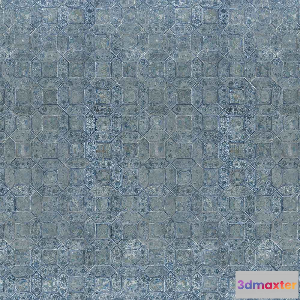 1684265 - Wall Art - Wallpaper Blue Antique 3D Max