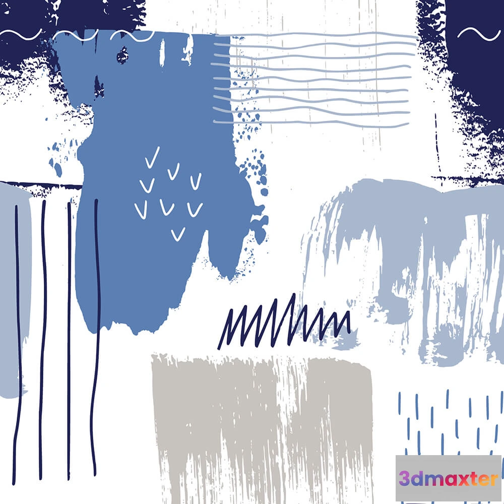 1684267 - Wall Art - Wallpaper Blue Abstraction 3D Max