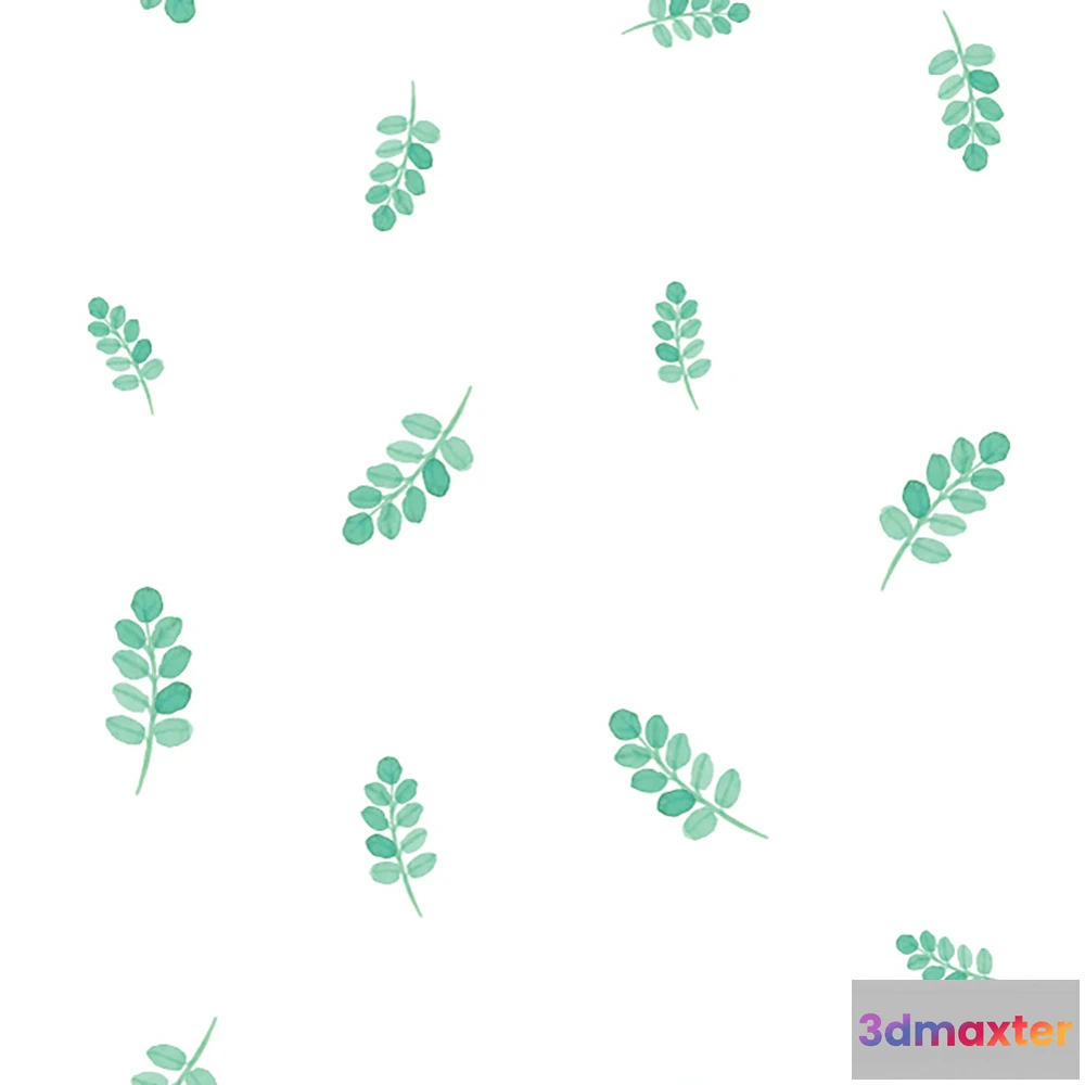 1684307 - Wall Art - Wallpaper Akwarelowe Listki 3D Max