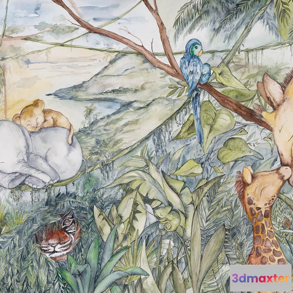 1684373 - Wall Art - Wallpaper Wild Life 3D Max