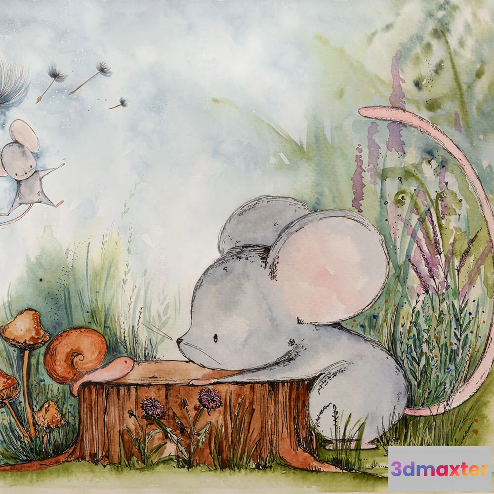 1684427 - Wall Art - Wallpaper Mice Adventure 3D Max