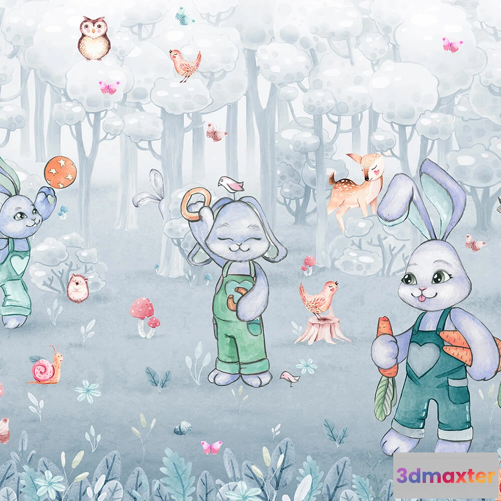 1684605 - Wall Street - Wallpaper Rabbit room 3D Max