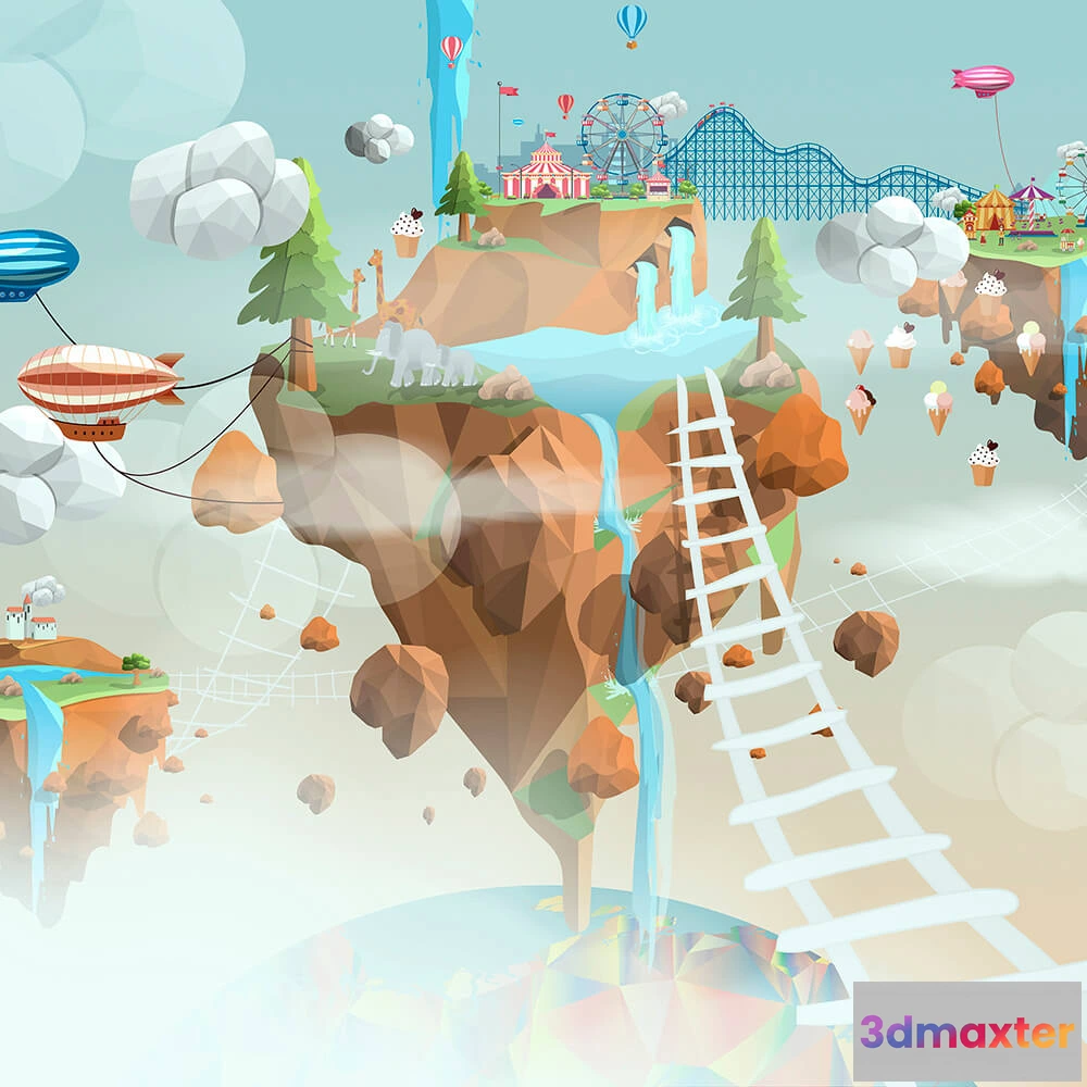 1684609 - Wall Street - Wallpaper Flying Hill 3D Max