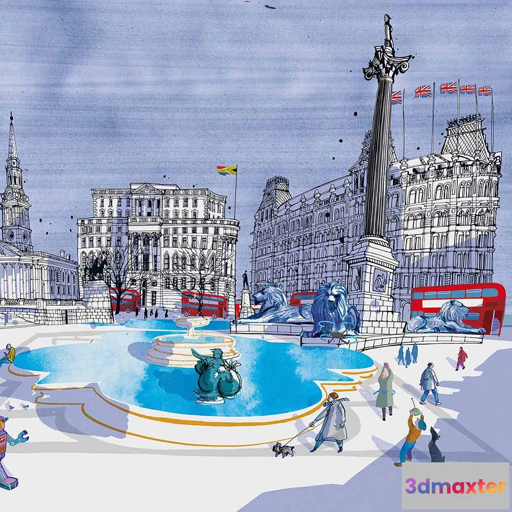 1684987 - WallPepper - Wallpaper Trafalgar Square London 3D Max