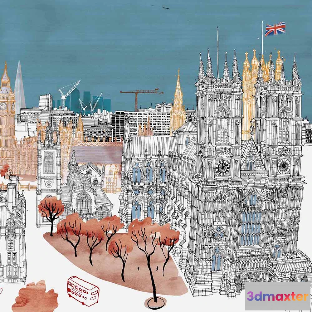 1684989 - WallPepper - Wallpaper Panorama Westminster 3D Max