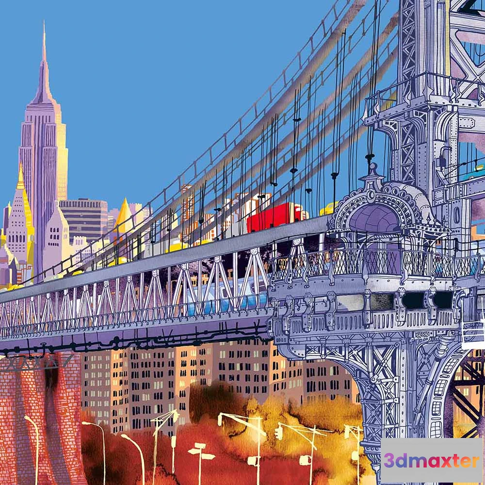1684999 - WallPepper - Wallpaper Manhattan Bridge 3D Max