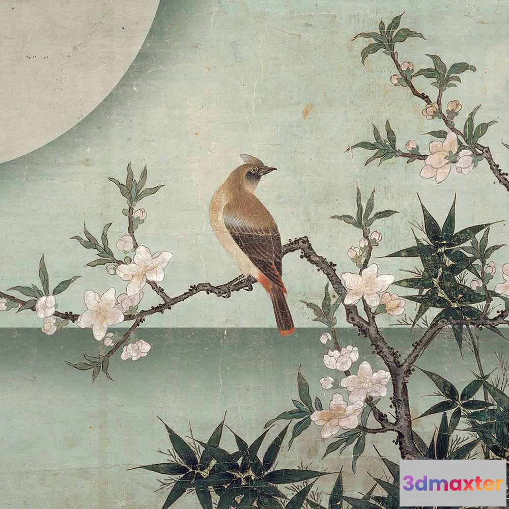 1685055 - WallPepper - Wallpaper Bird on peach blossom 3D Max