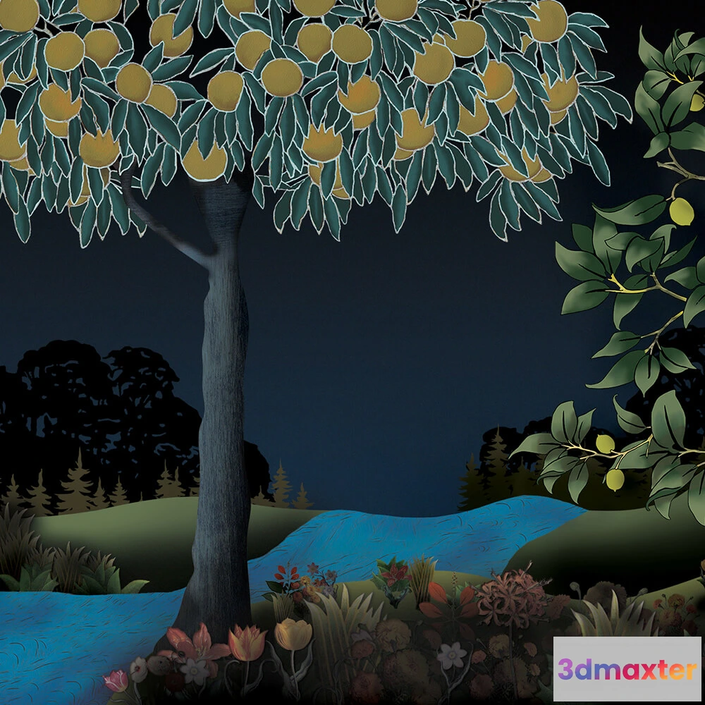 1685371 - Y-O2 - Wallpaper Wild Orchard Collage WO1.01 3D Max