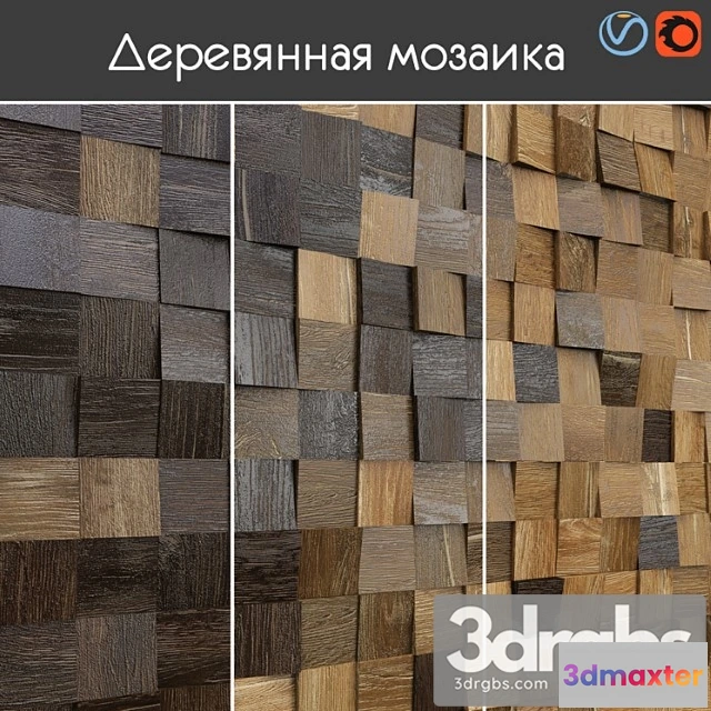 1002076 - Wood  132 Wooden mosaic 003