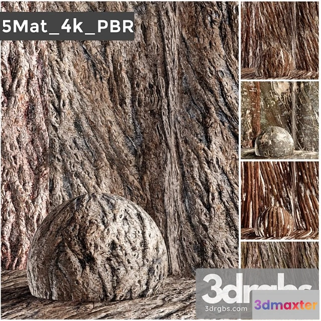 1056070 - Set 5 bark pbr materials 006 arc
