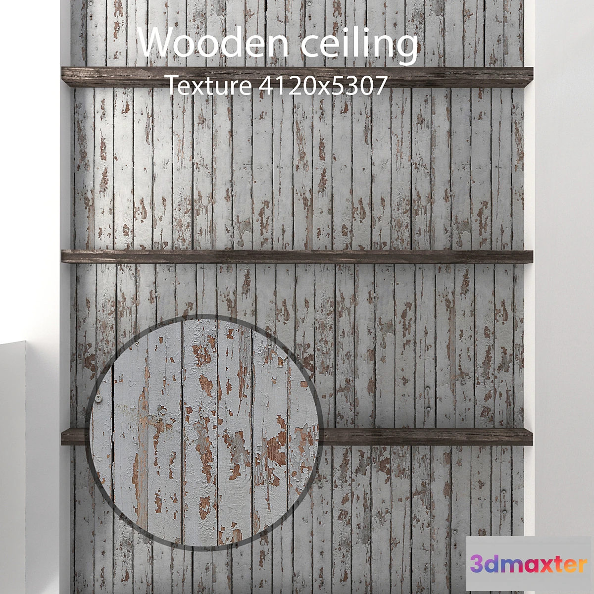 1296837 - Wooden ceiling with beams 16 3D Max