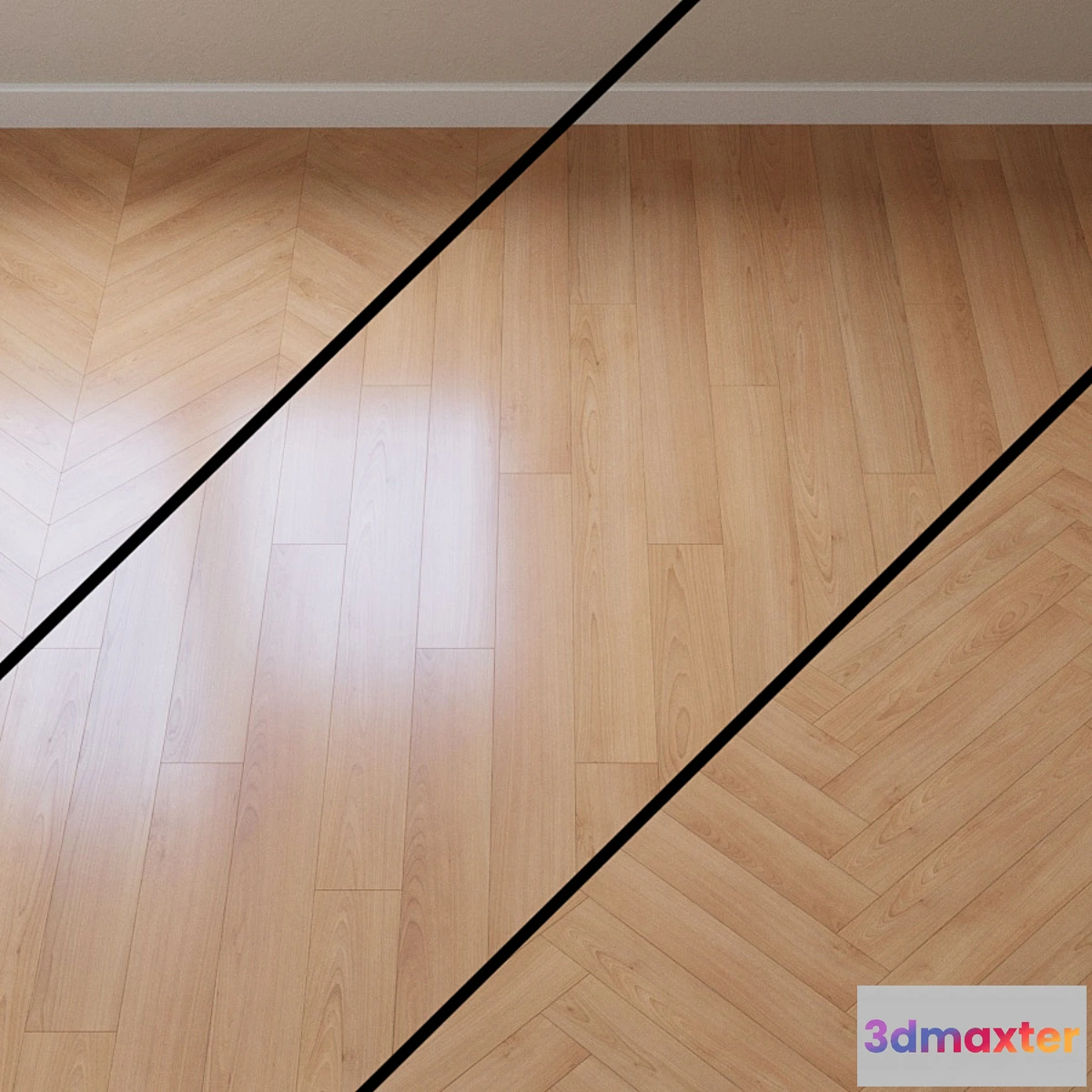 1298566 - Cortona Beech Parquet board Kahrs 3D Max