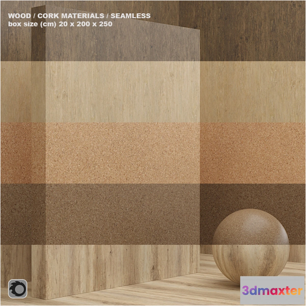 1302541 - Material wood _ cork (seamless) - set 12 3D Max