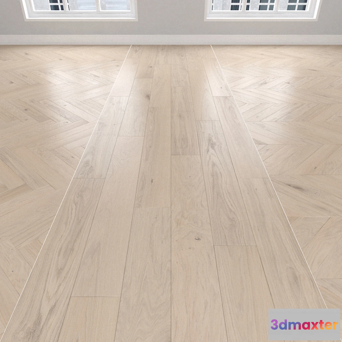 1309623 - Parquet Oak light 3 types herringbone linear chevron. 3D Max