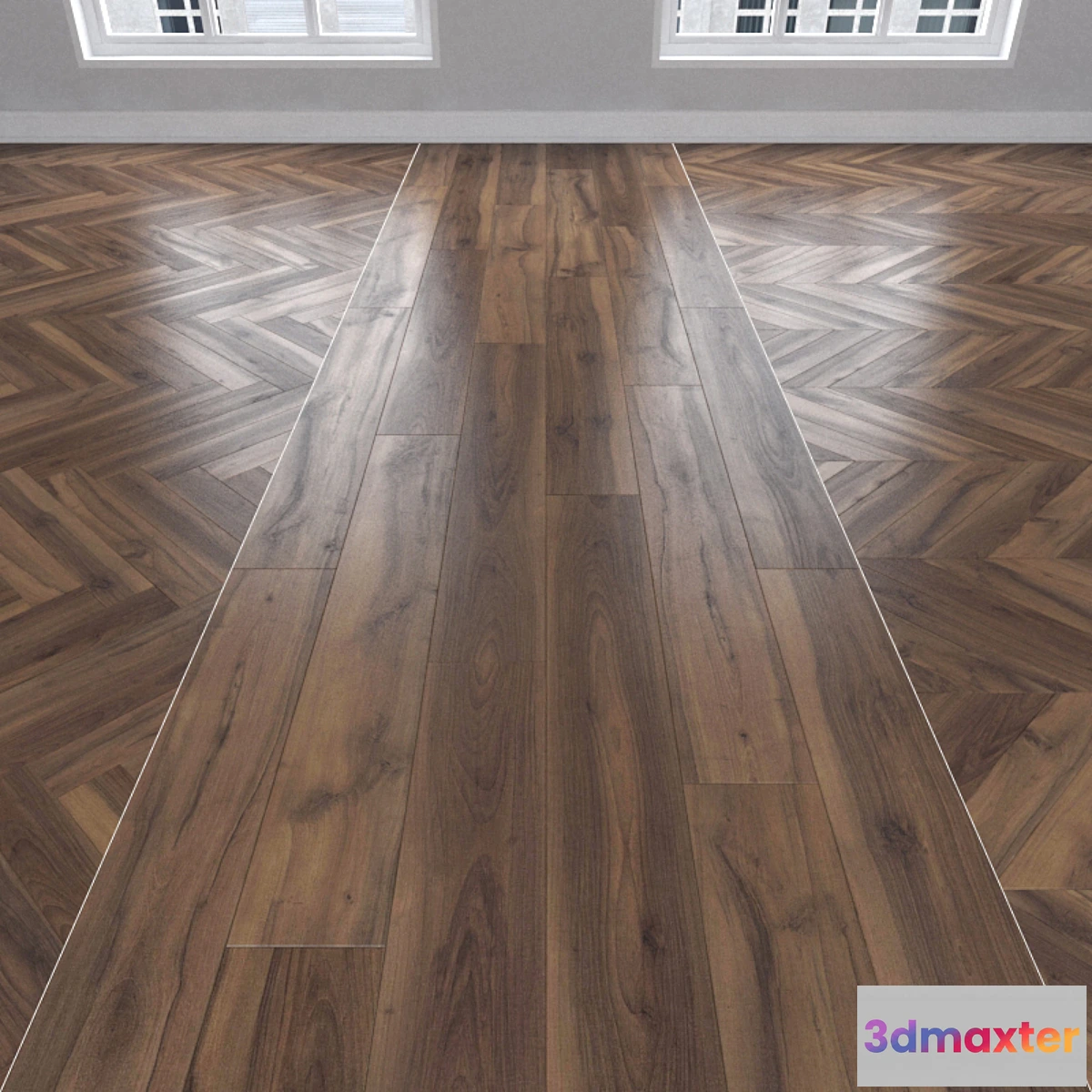1312646 - Parquet Walnut 3 types herringbone linear chevron. - No.2 3D Max