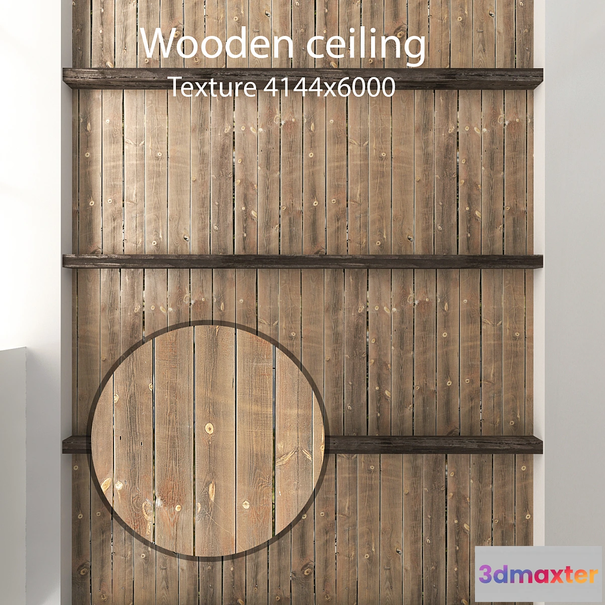 1325427 - Wooden ceiling with beams 04 3D Max